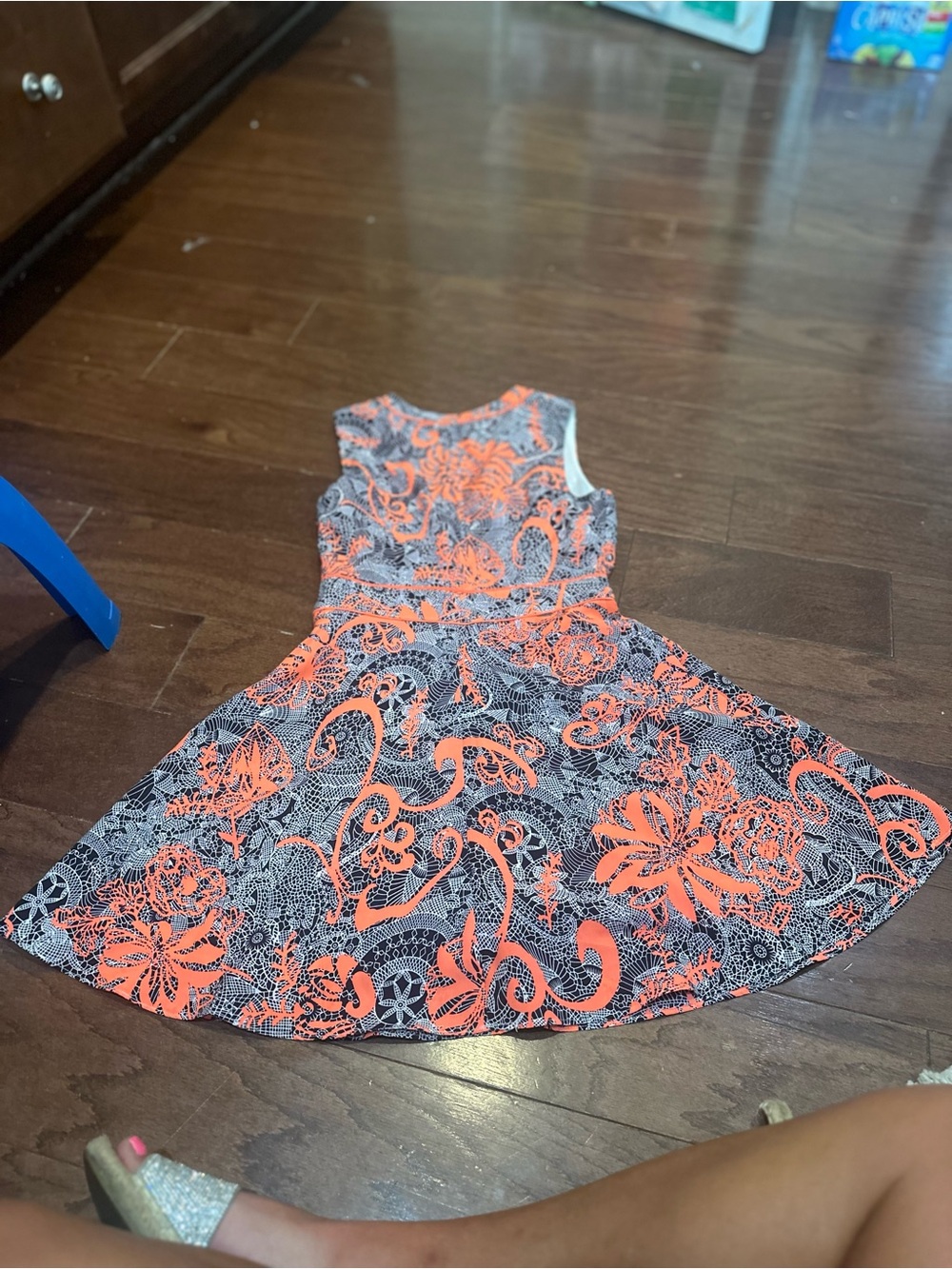Ark & Co Orange Floral Fit & Flare Dress - Picture 4 of 4